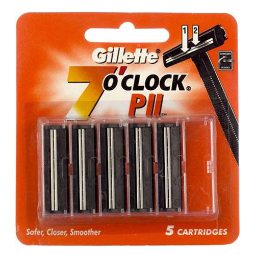 Gillette 7 o Clock PII Cartridge 5 Cartridges